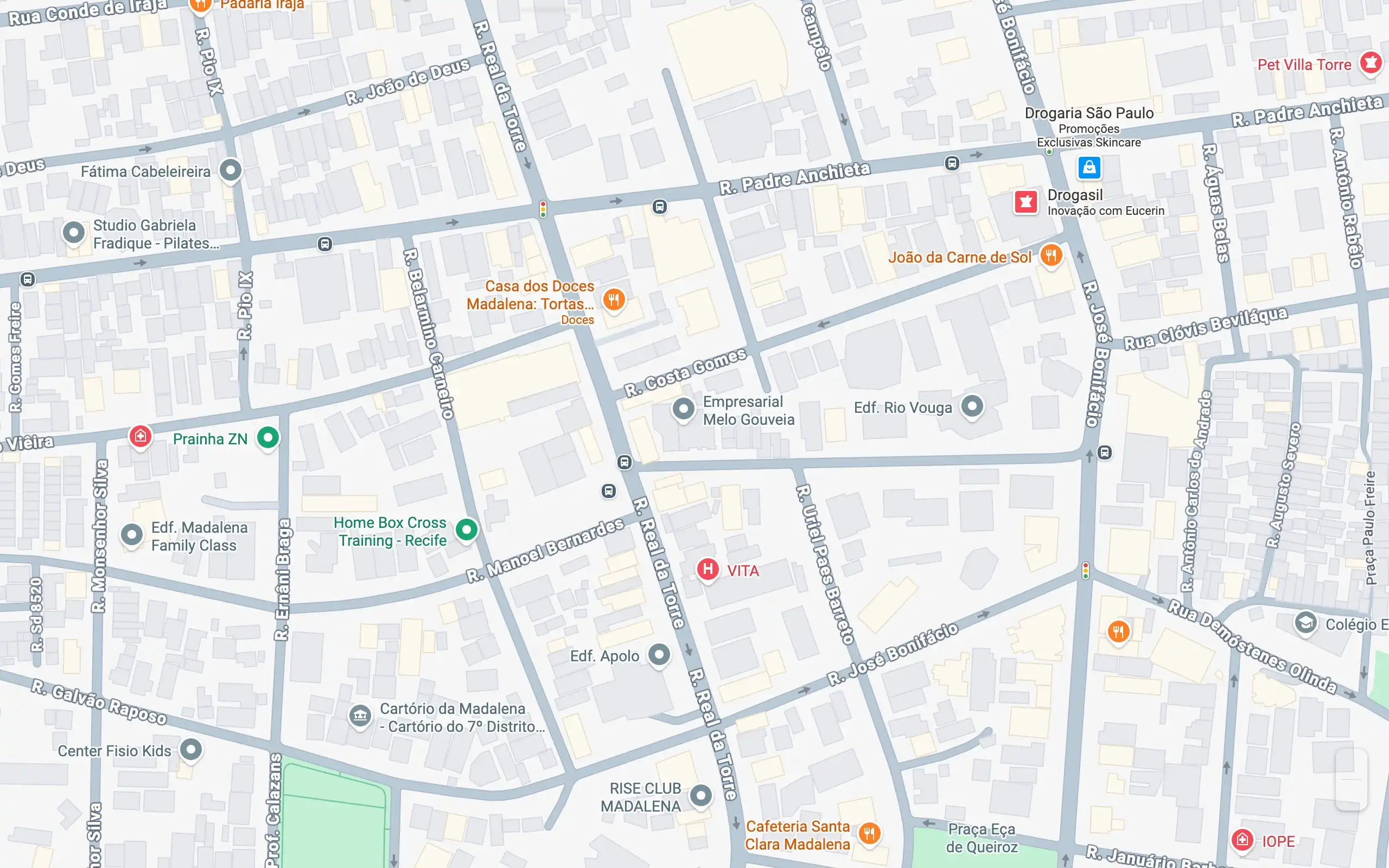 Localização da clínica em Madalena, Recife